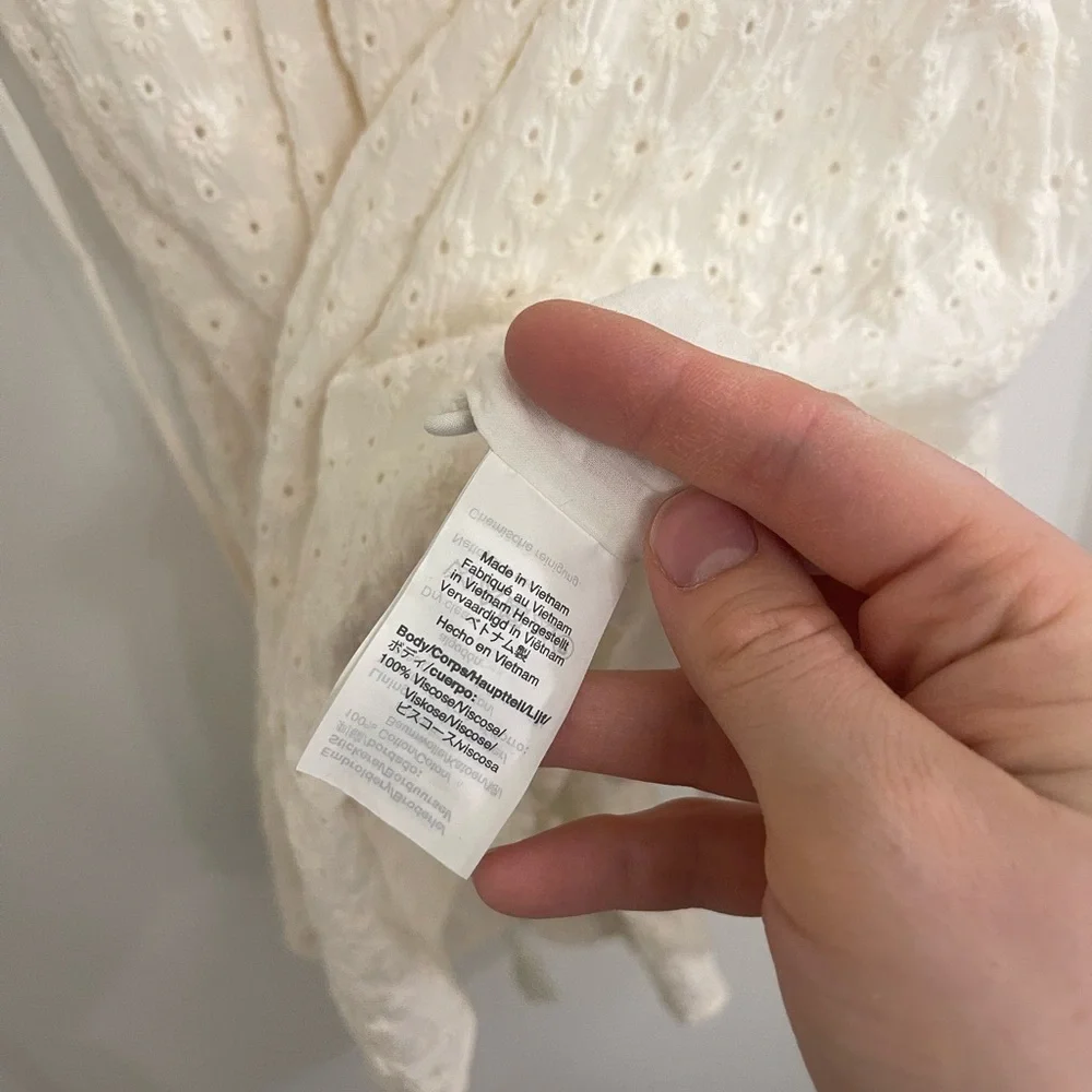 Madewell Cottagecore Boho White Classic Eyelet Kids Dress‎
